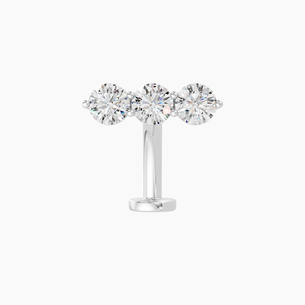 Ma'at | 18k White Gold 10 mm 10 mm Trilogy Diamond Floating Navel Piercing