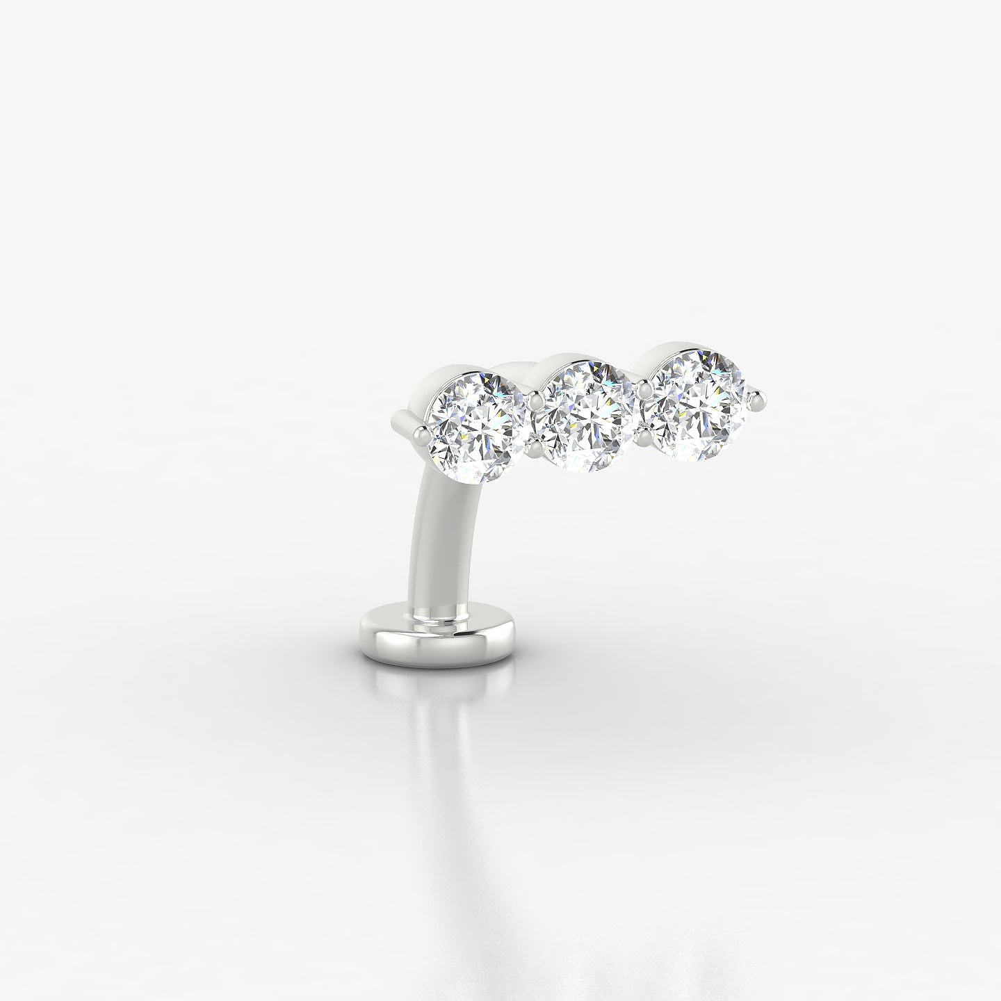 Ma'at | 18k White Gold 10 mm 10 mm Trilogy Diamond Floating Navel Piercing