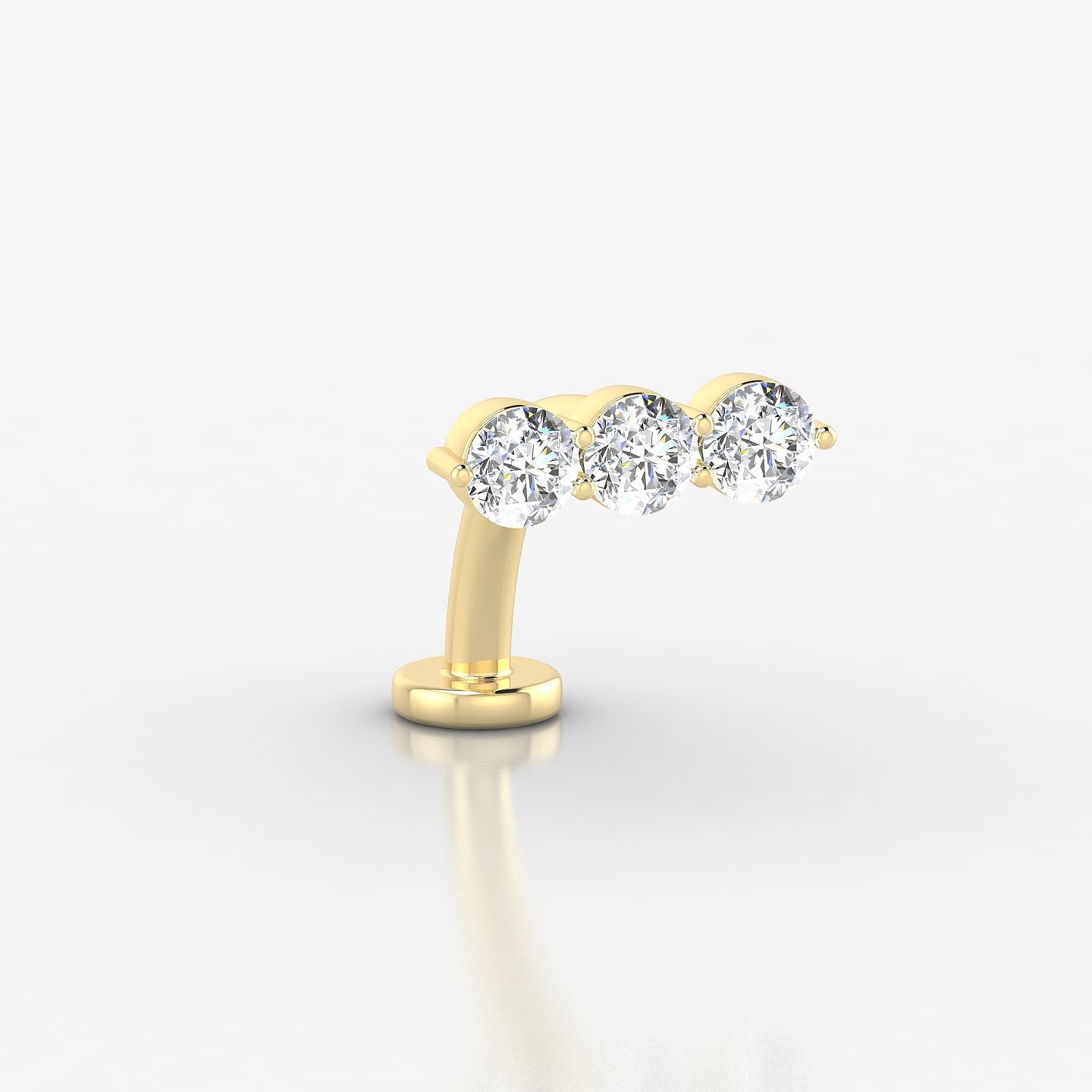 Ma'at | 18k Yellow Gold 10 mm 10 mm Trilogy Diamond Floating Navel Piercing