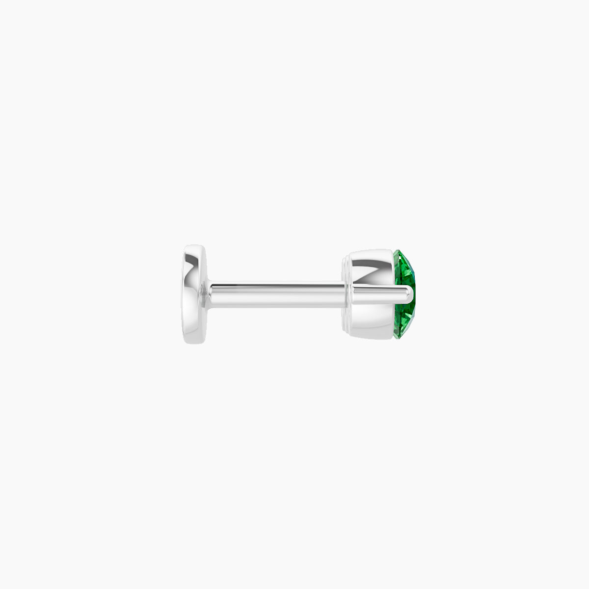 Ma'at | 18k White Gold 5 mm 10 mm Trilogy Emerald Piercing