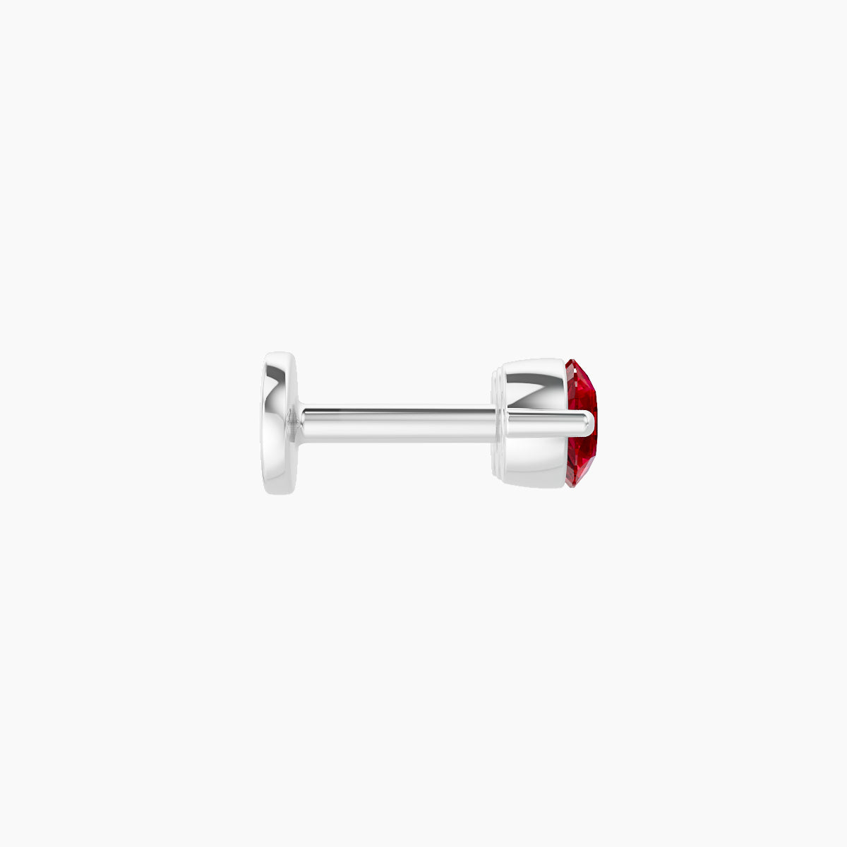 Ma'at | 18k White Gold 5 mm 10 mm Trilogy Ruby Piercing