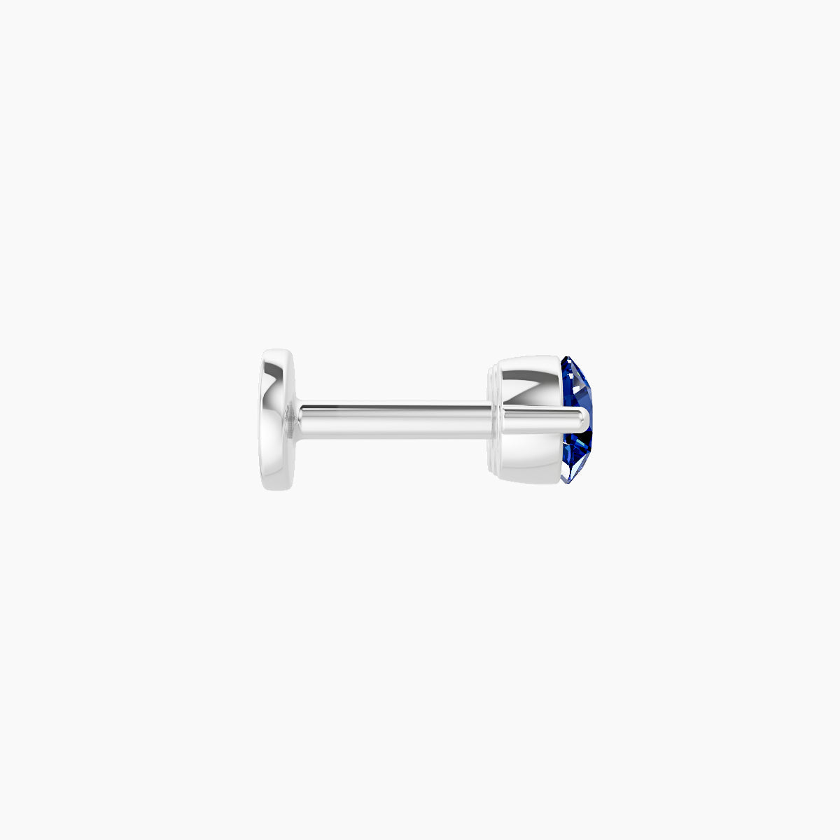 Ma'at | 18k White Gold 5 mm 10 mm Trilogy Sapphire Piercing