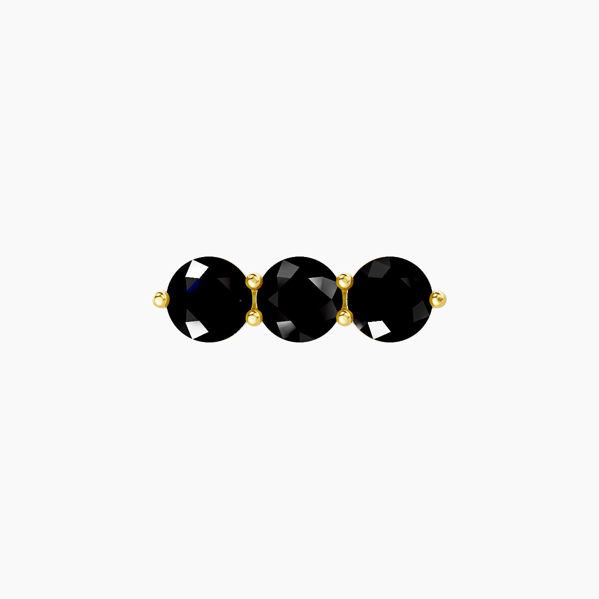 Ma'at | 18k Yellow Gold 5 mm 10 mm Trilogy Black Diamond Piercing