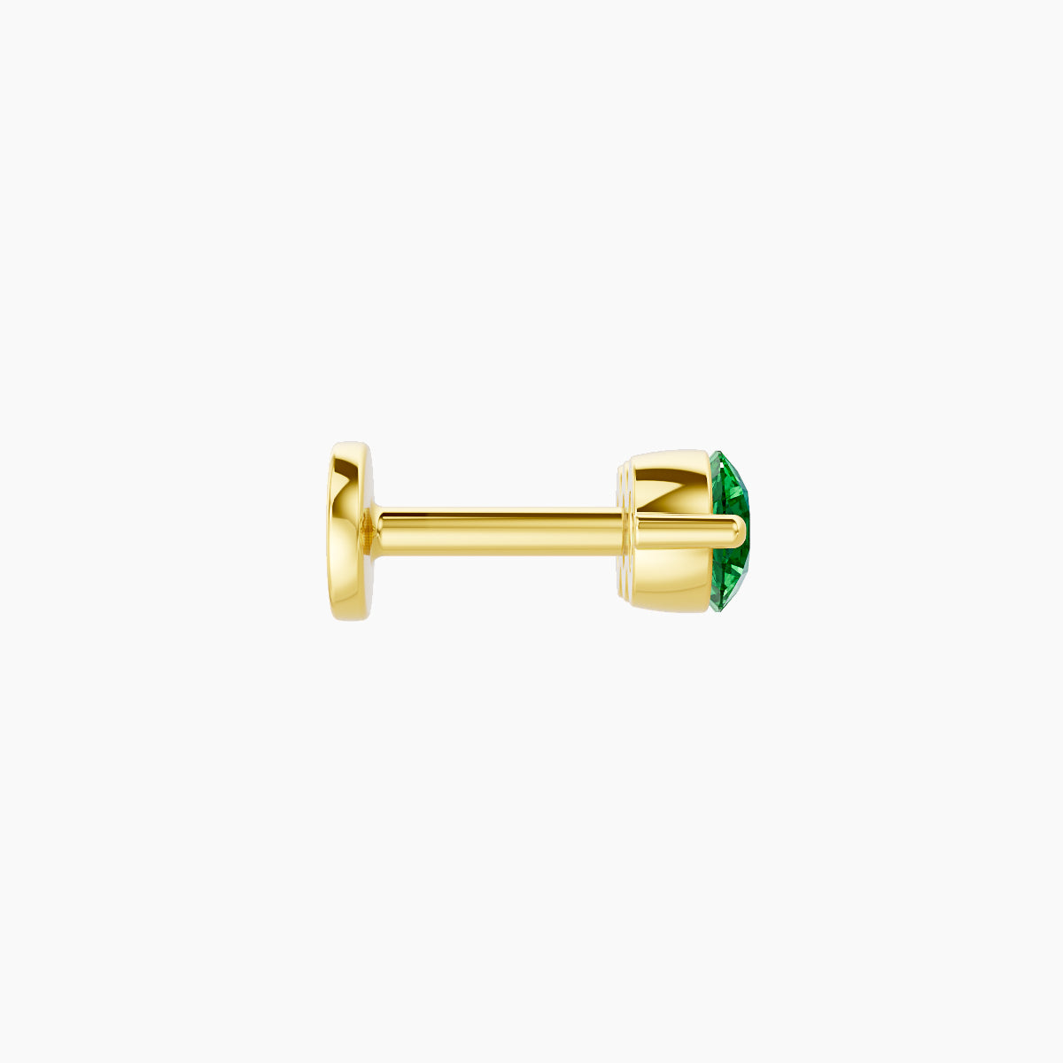 Ma'at | 18k Yellow Gold 5 mm 10 mm Trilogy Emerald Piercing