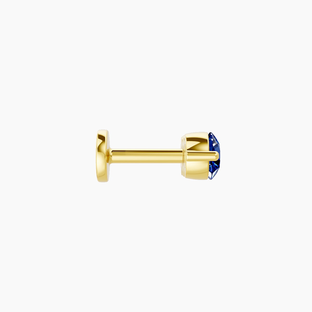 Ma'at | 18k Yellow Gold 5 mm 10 mm Trilogy Sapphire Piercing