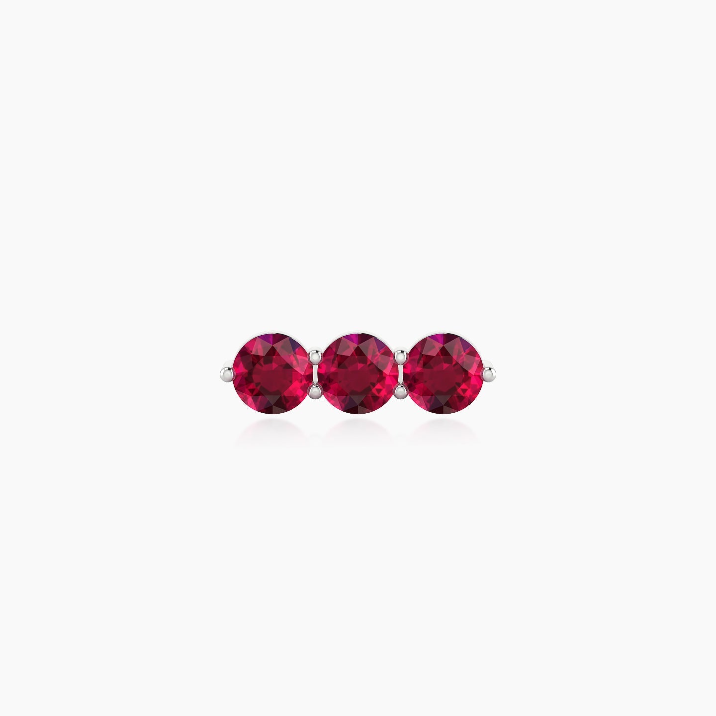 Ma'at | 18k White Gold 5 mm 10 mm Trilogy Ruby Piercing