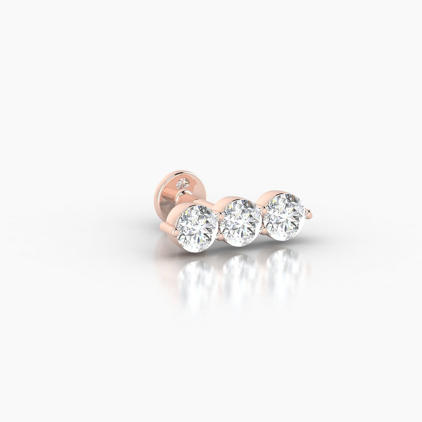 Ma'at | 18k Rose Gold 10 mm 5 mm Trilogy Diamond Piercing