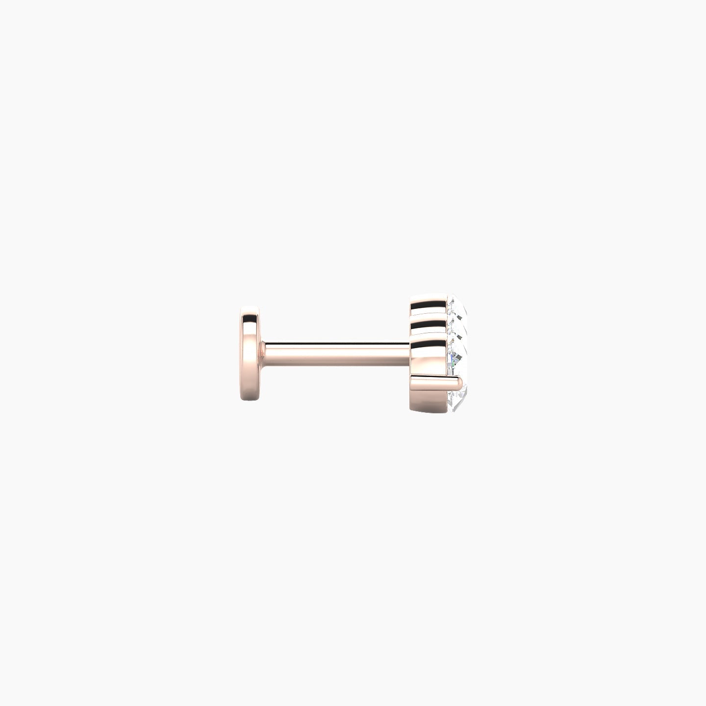 Ma'at | 18k Rose Gold 10 mm 5 mm Trilogy Diamond Piercing