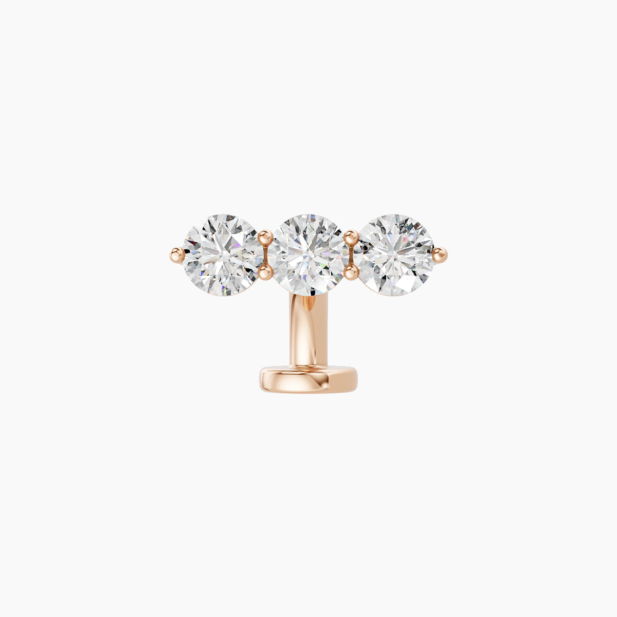 Ma'at | 18k Rose Gold 10 mm 6 mm Trilogy Diamond Floating Navel Piercing