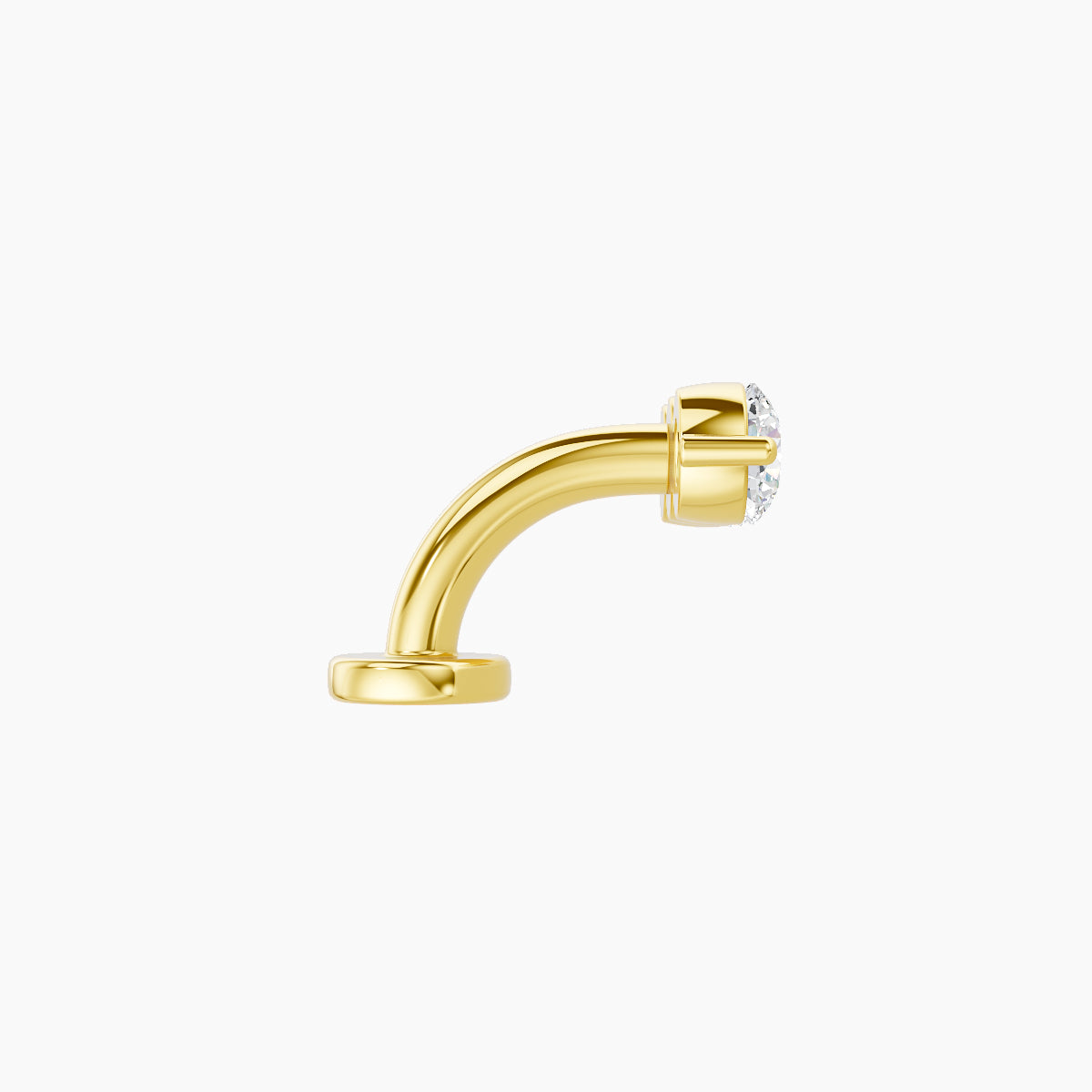 Ma'at | 18k Yellow Gold 10 mm 6 mm Trilogy Diamond Floating Navel Piercing