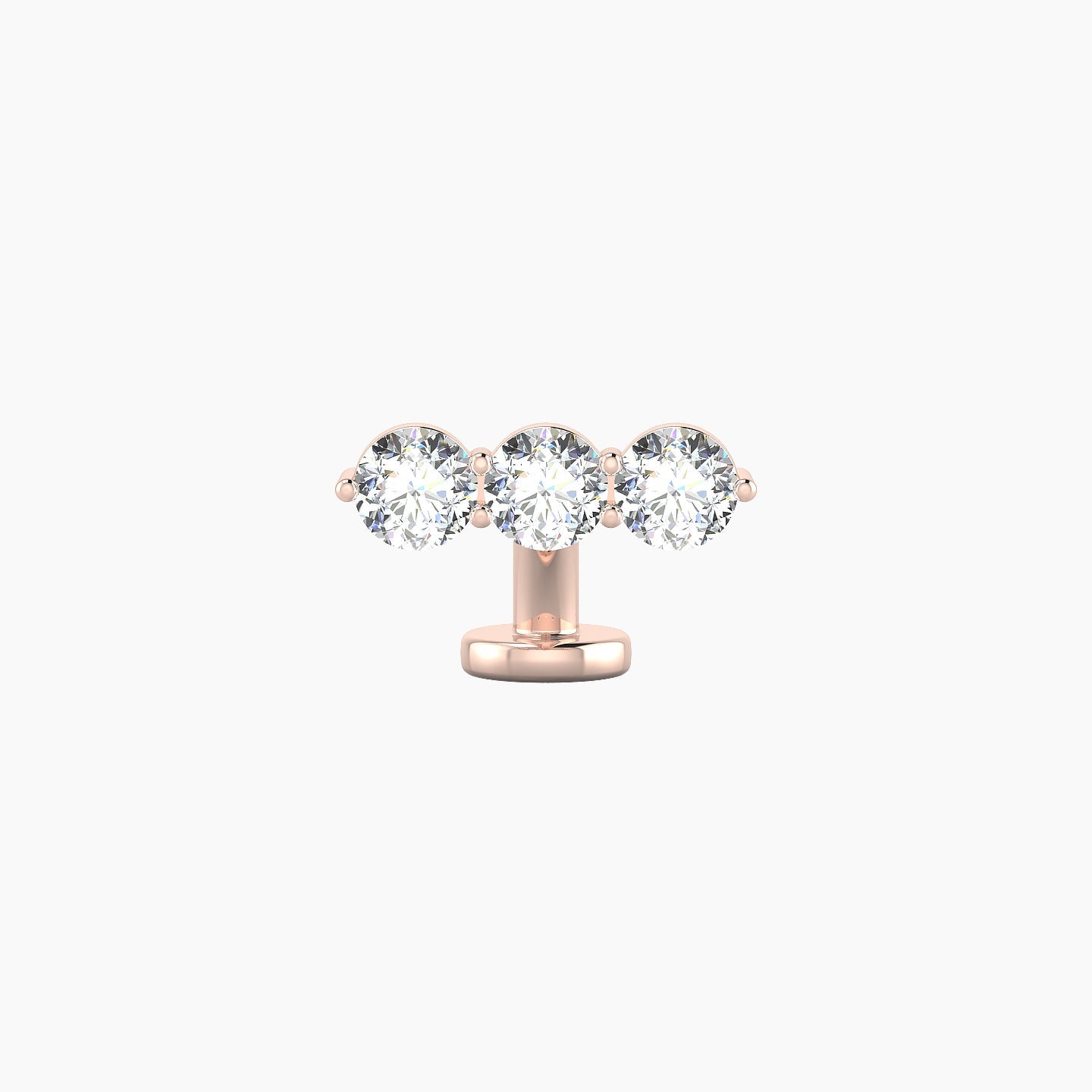 Ma'at | 18k Rose Gold 10 mm 6 mm Trilogy Diamond Floating Navel Piercing