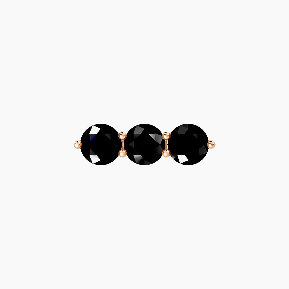 Ma'at | 18k Rose Gold 6.5 mm 10 mm Trilogy Black Diamond Piercing