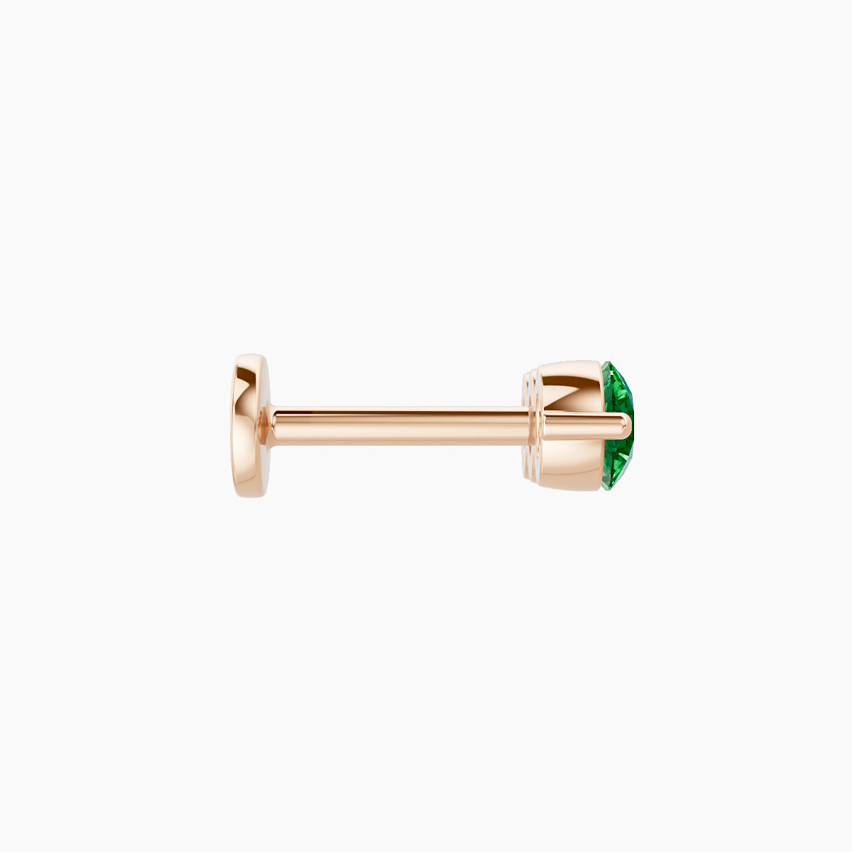 Ma'at | 18k Rose Gold 6.5 mm 10 mm Trilogy Emerald Piercing