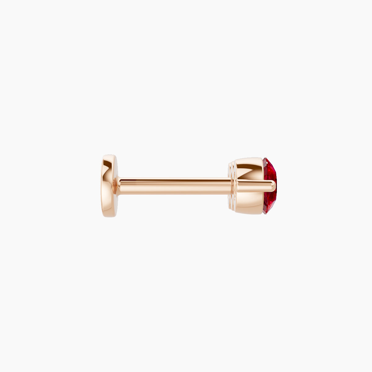Ma'at | 18k Rose Gold 6.5 mm 10 mm Trilogy Ruby Piercing