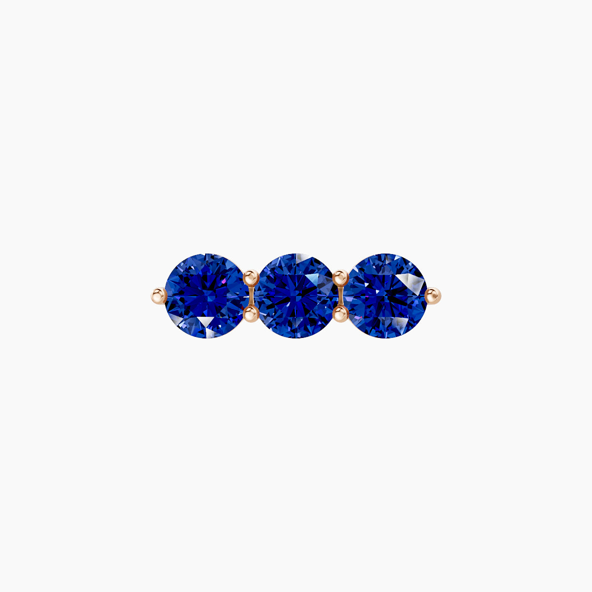 Ma'at | 18k Rose Gold 6.5 mm 10 mm Trilogy Sapphire Piercing