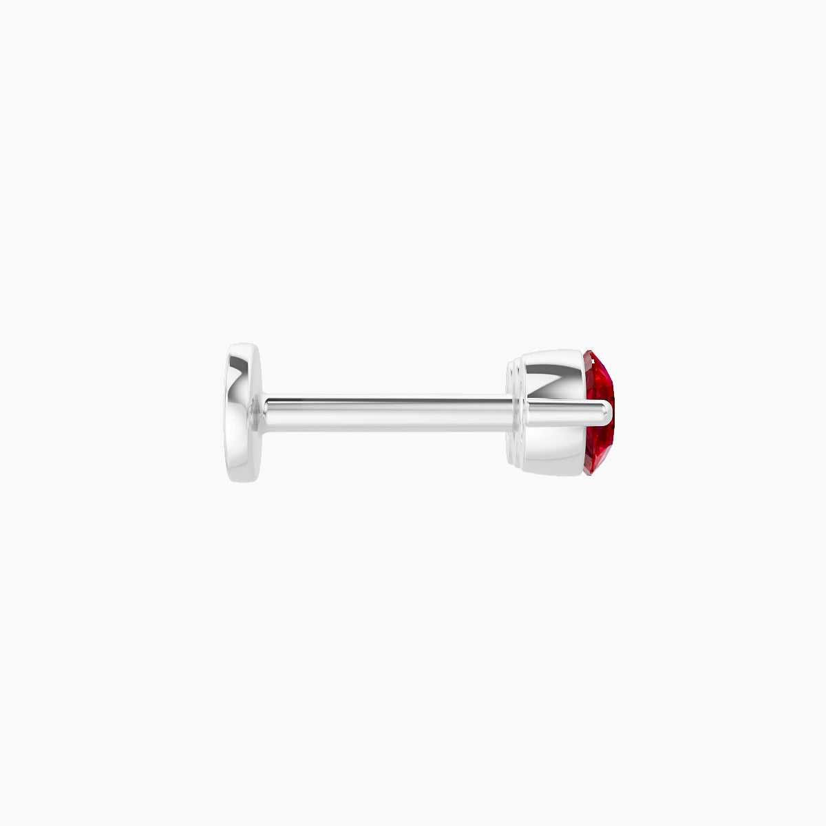 Ma'at | 18k White Gold 6.5 mm 10 mm Trilogy Ruby Piercing