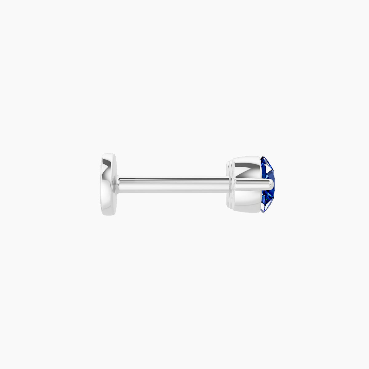 Ma'at | 18k White Gold 6.5 mm 10 mm Trilogy Sapphire Piercing