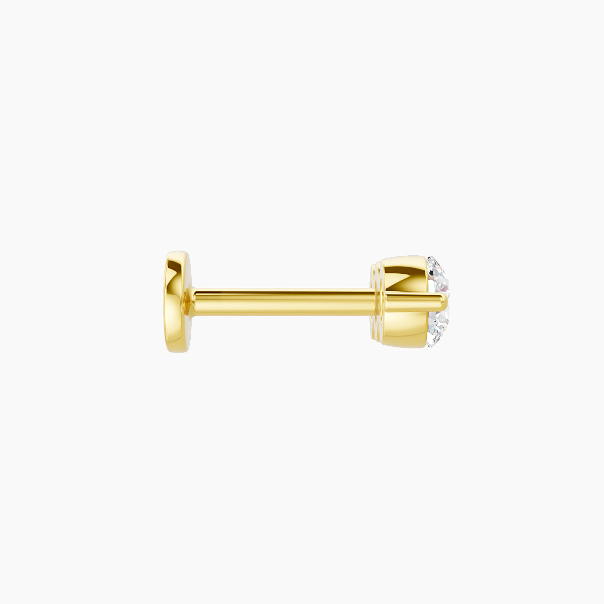 Ma'at | 18k Yellow Gold 10 mm 6.5 mm Trilogy Diamond Piercing
