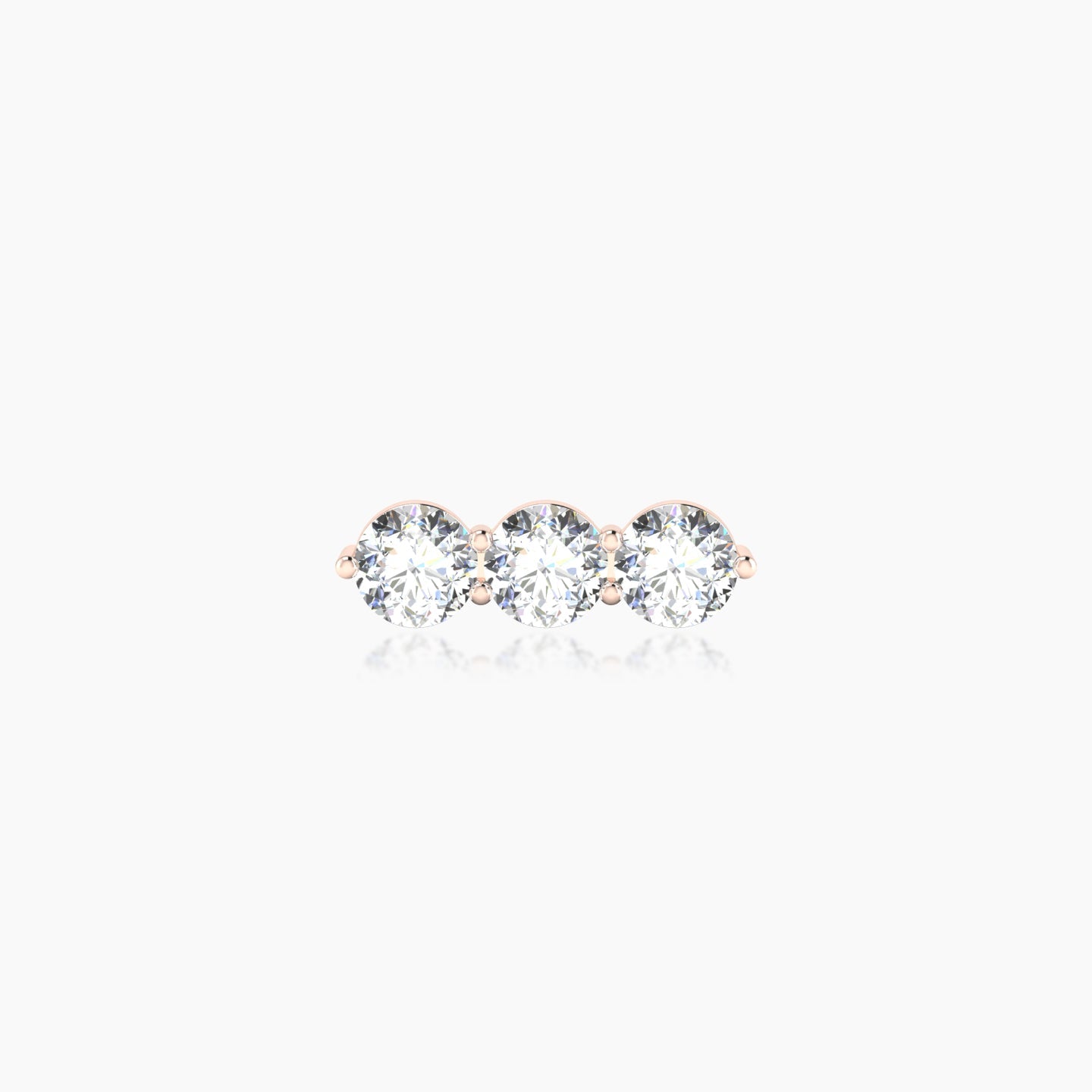 Ma'at | 18k Rose Gold 10 mm 6.5 mm Trilogy Diamond Piercing