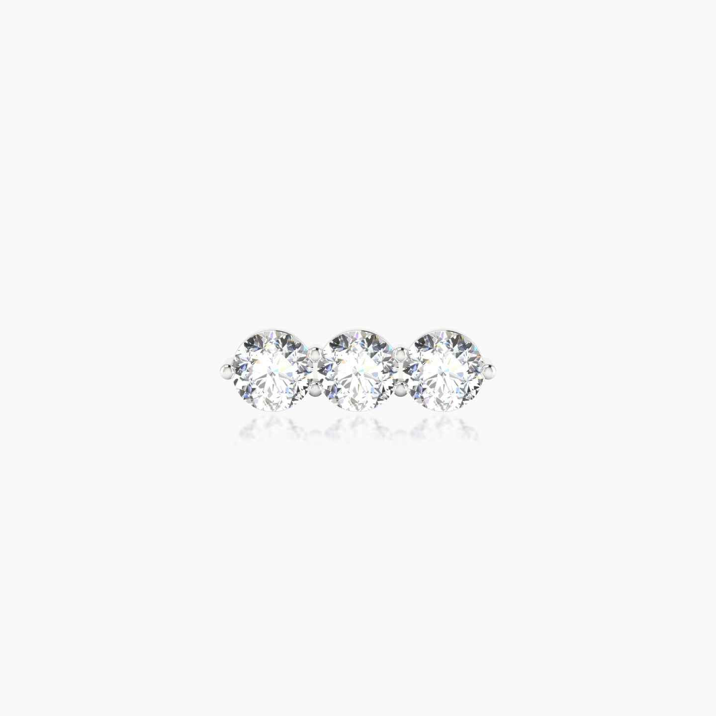 Ma'at | 18k White Gold 10 mm 6.5 mm Trilogy Diamond Piercing