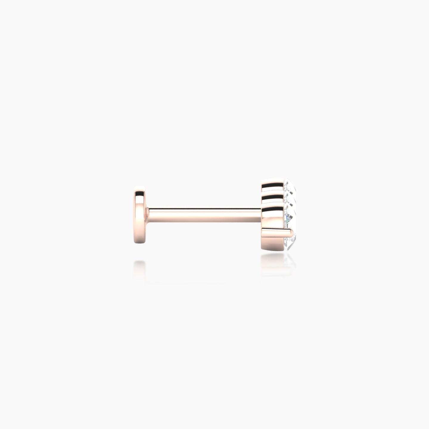 Ma'at | 18k Rose Gold 10 mm 6.5 mm Trilogy Diamond Piercing