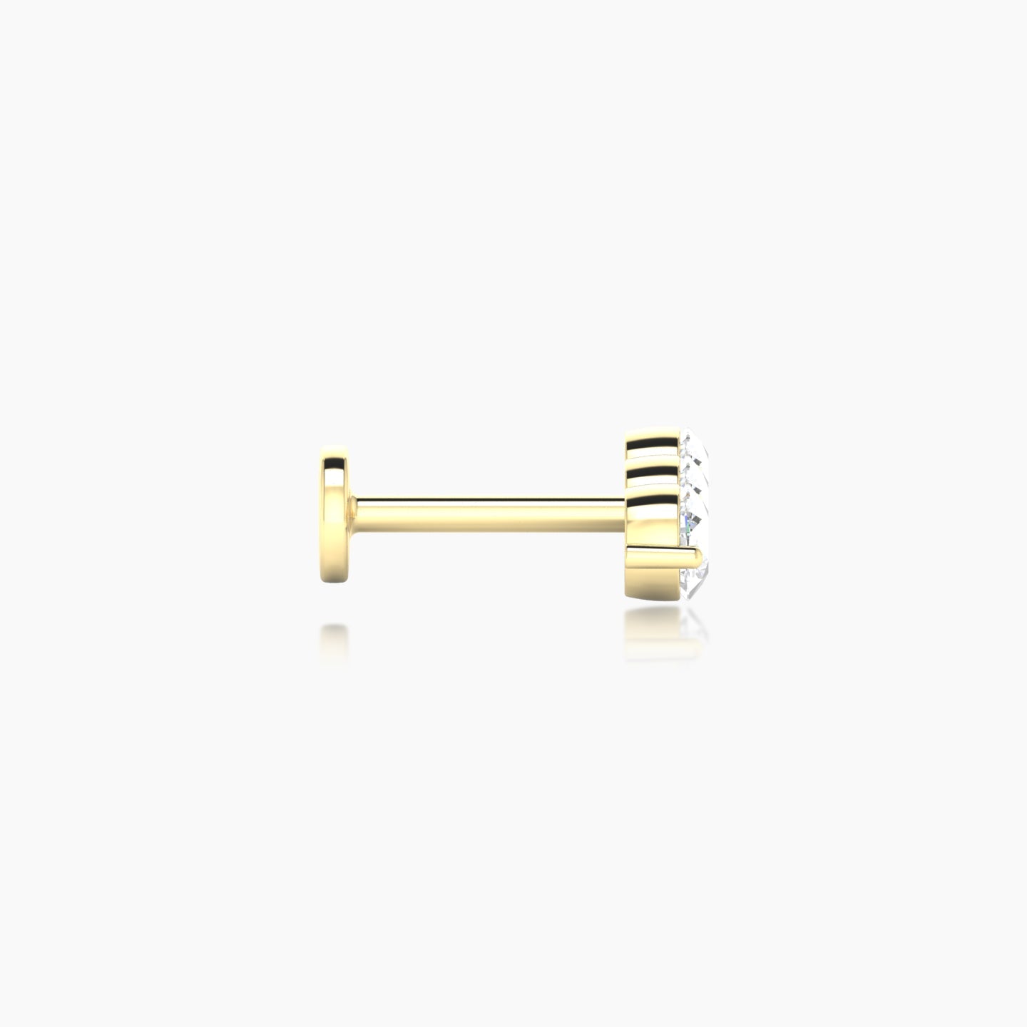 Ma'at | 18k Yellow Gold 10 mm 6.5 mm Trilogy Diamond Piercing