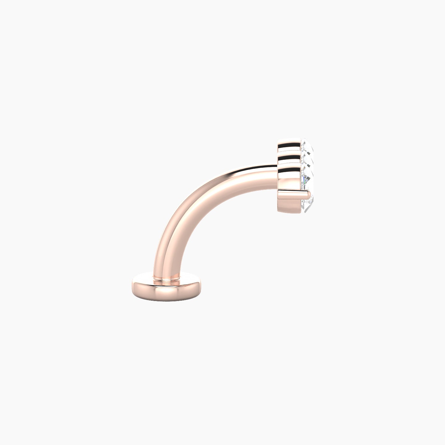 Ma'at | 18k Rose Gold 10 mm 8 mm Trilogy Diamond Floating Navel Piercing