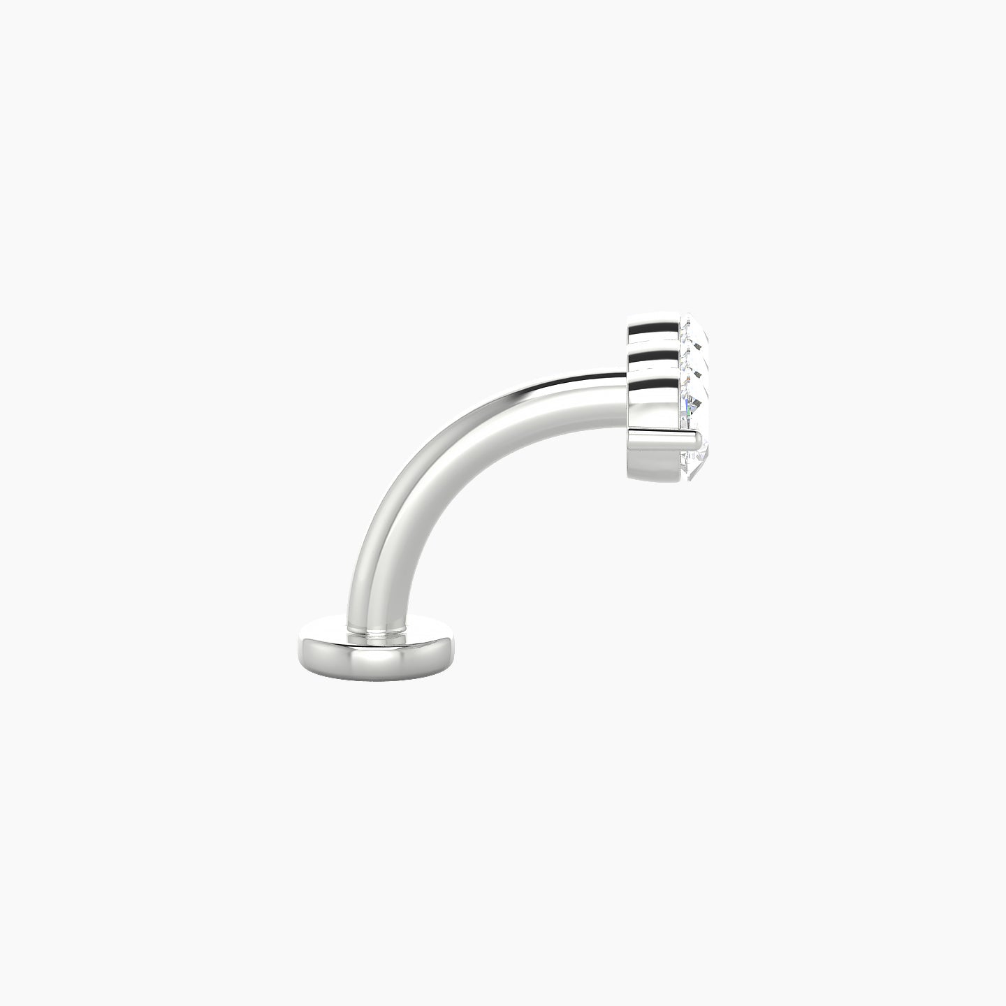 Ma'at | 18k White Gold 10 mm 8 mm Trilogy Diamond Floating Navel Piercing