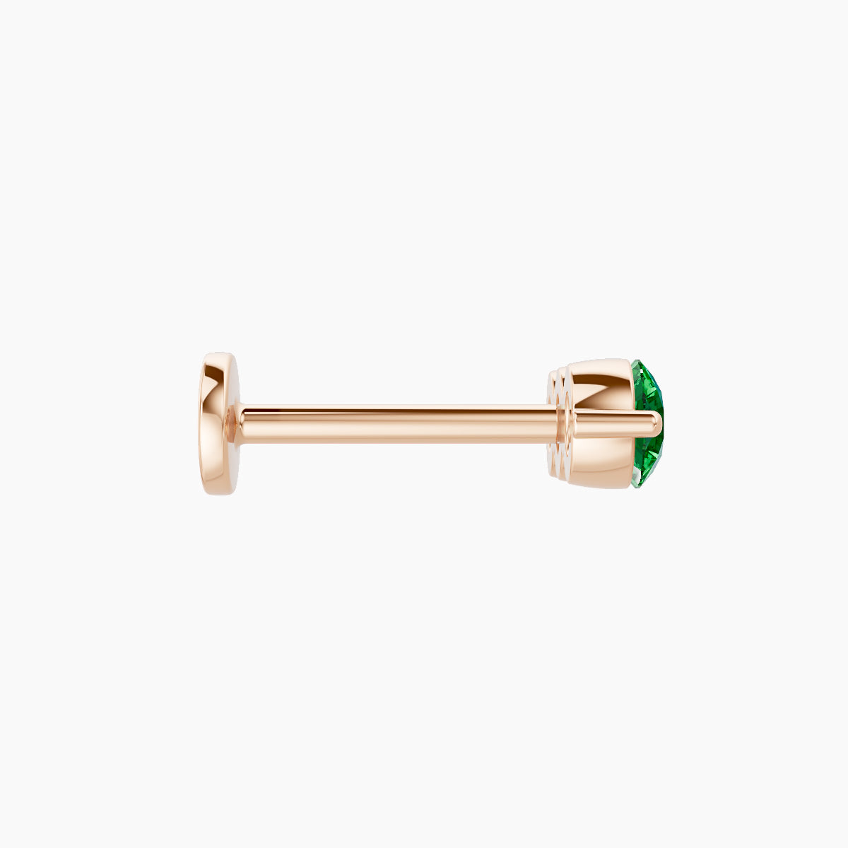 Ma'at | 18k Rose Gold 8 mm 10 mm Trilogy Emerald Piercing