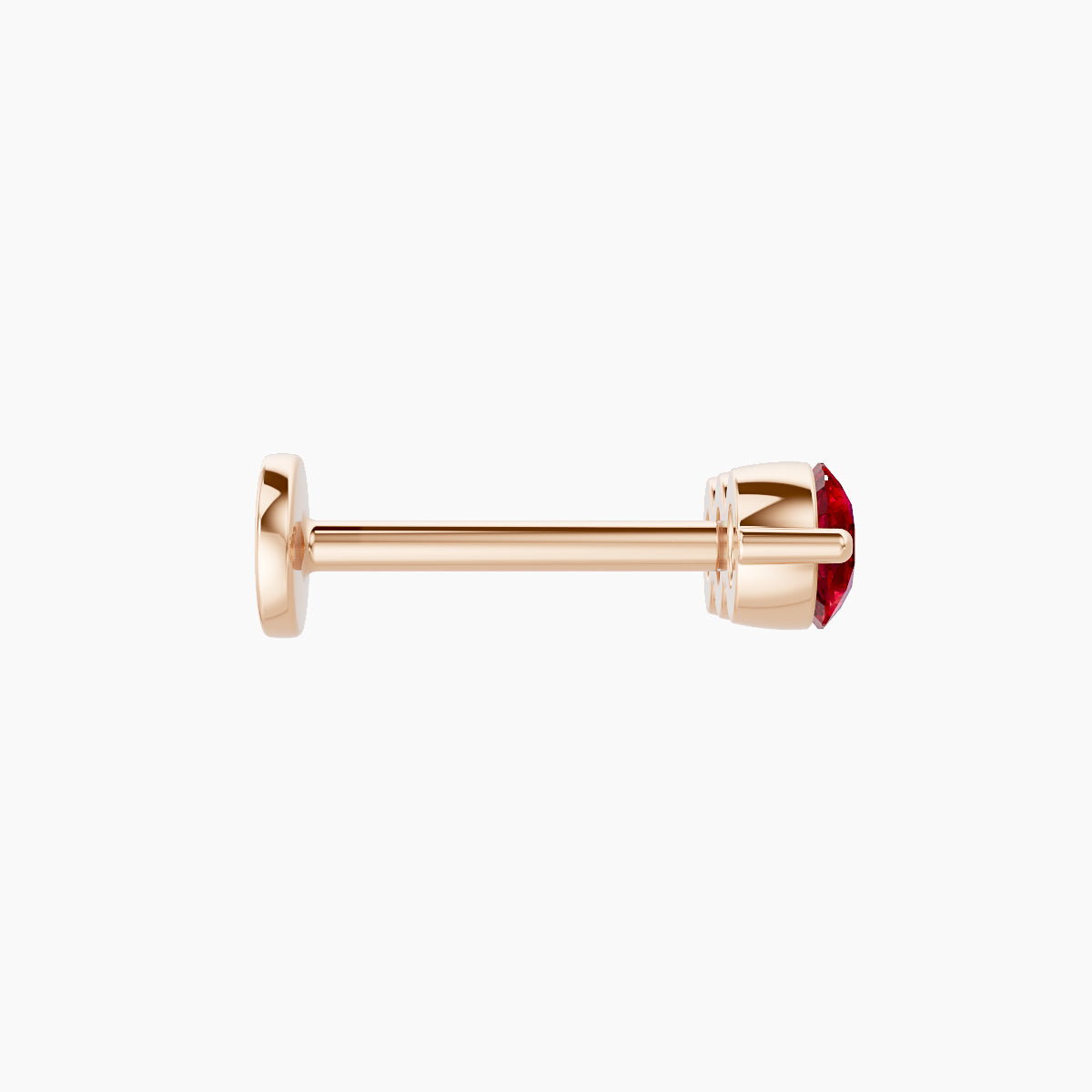 Ma'at | 18k Rose Gold 8 mm 10 mm Trilogy Ruby Piercing