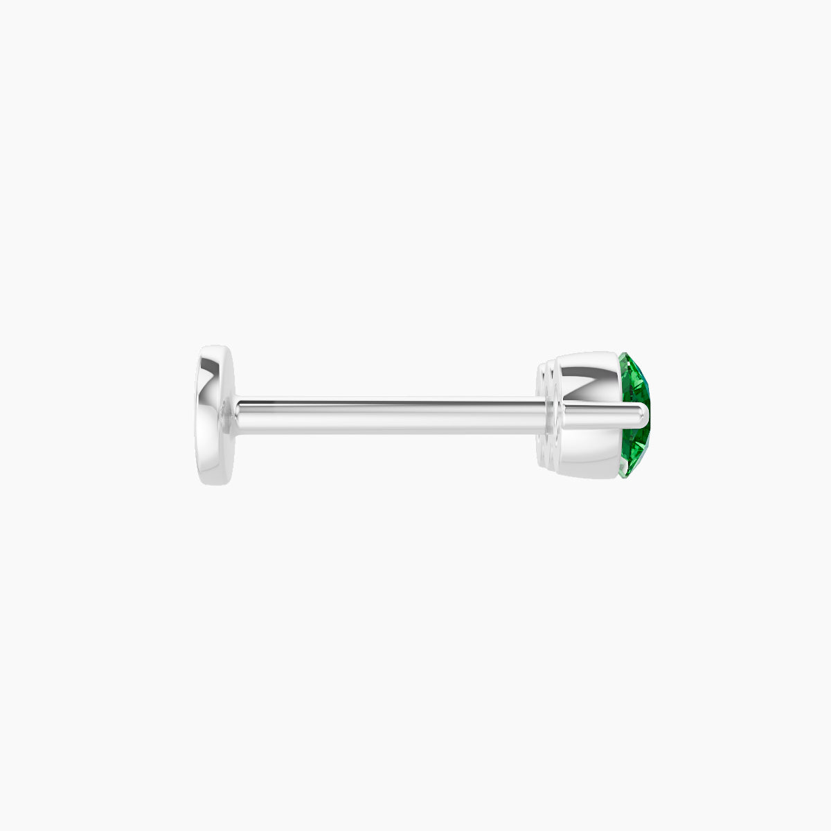 Ma'at | 18k White Gold 8 mm 10 mm Trilogy Emerald Piercing