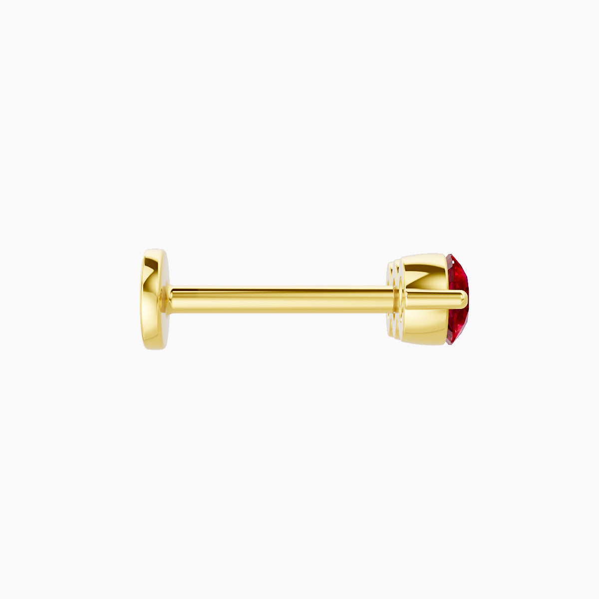 Ma'at | 18k Yellow Gold 8 mm 10 mm Trilogy Ruby Piercing