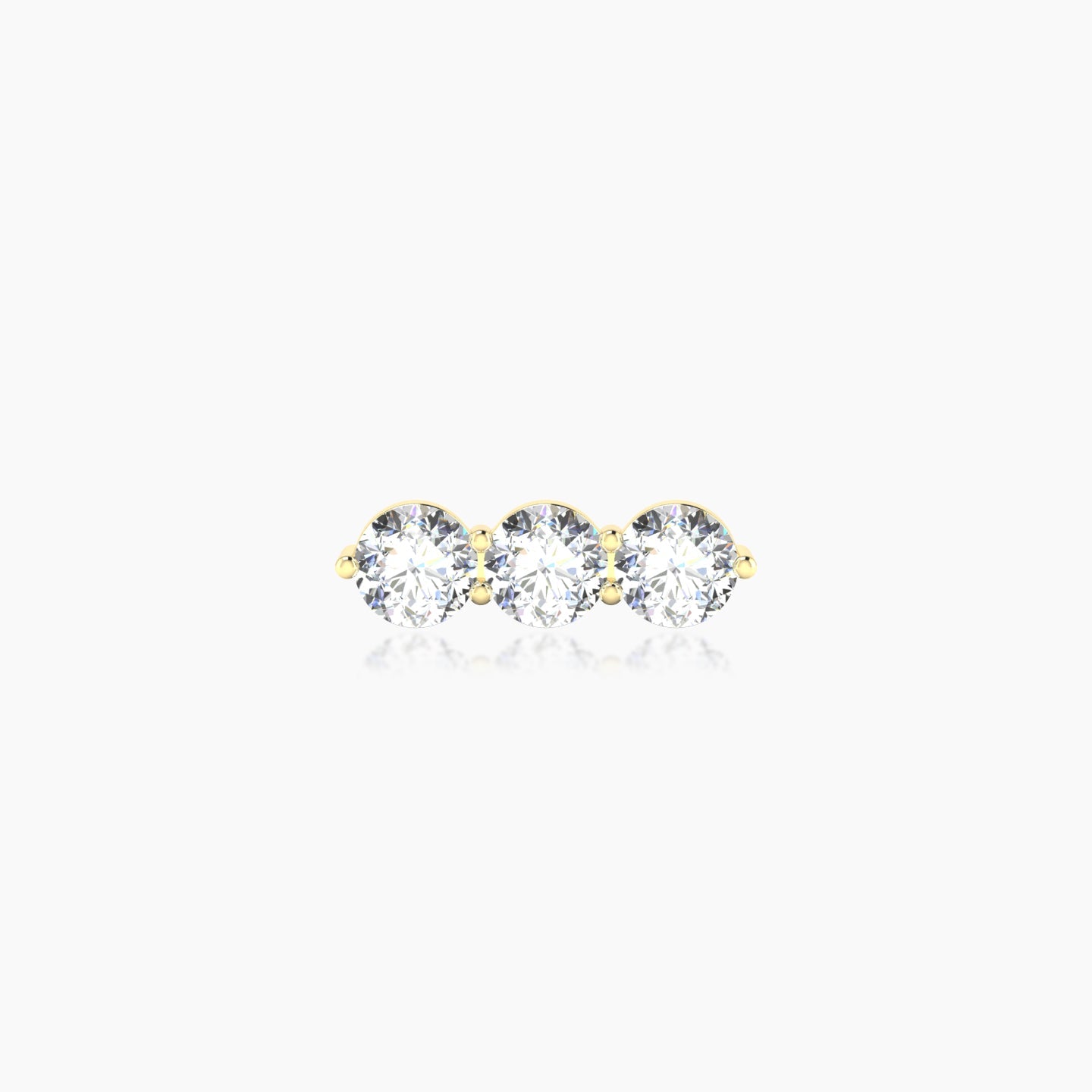 Ma'at | 18k Yellow Gold 10 mm 8 mm Trilogy Diamond Piercing