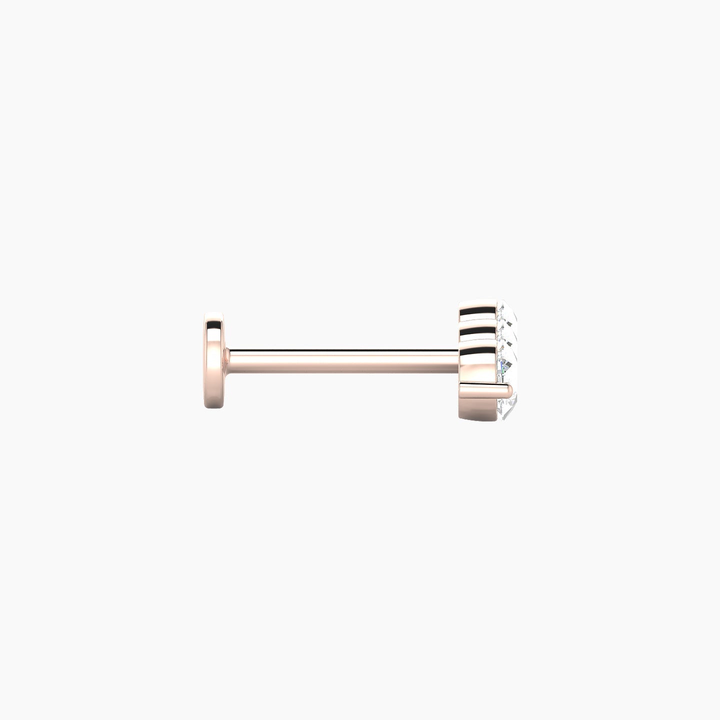 Ma'at | 18k Rose Gold 10 mm 8 mm Trilogy Diamond Piercing