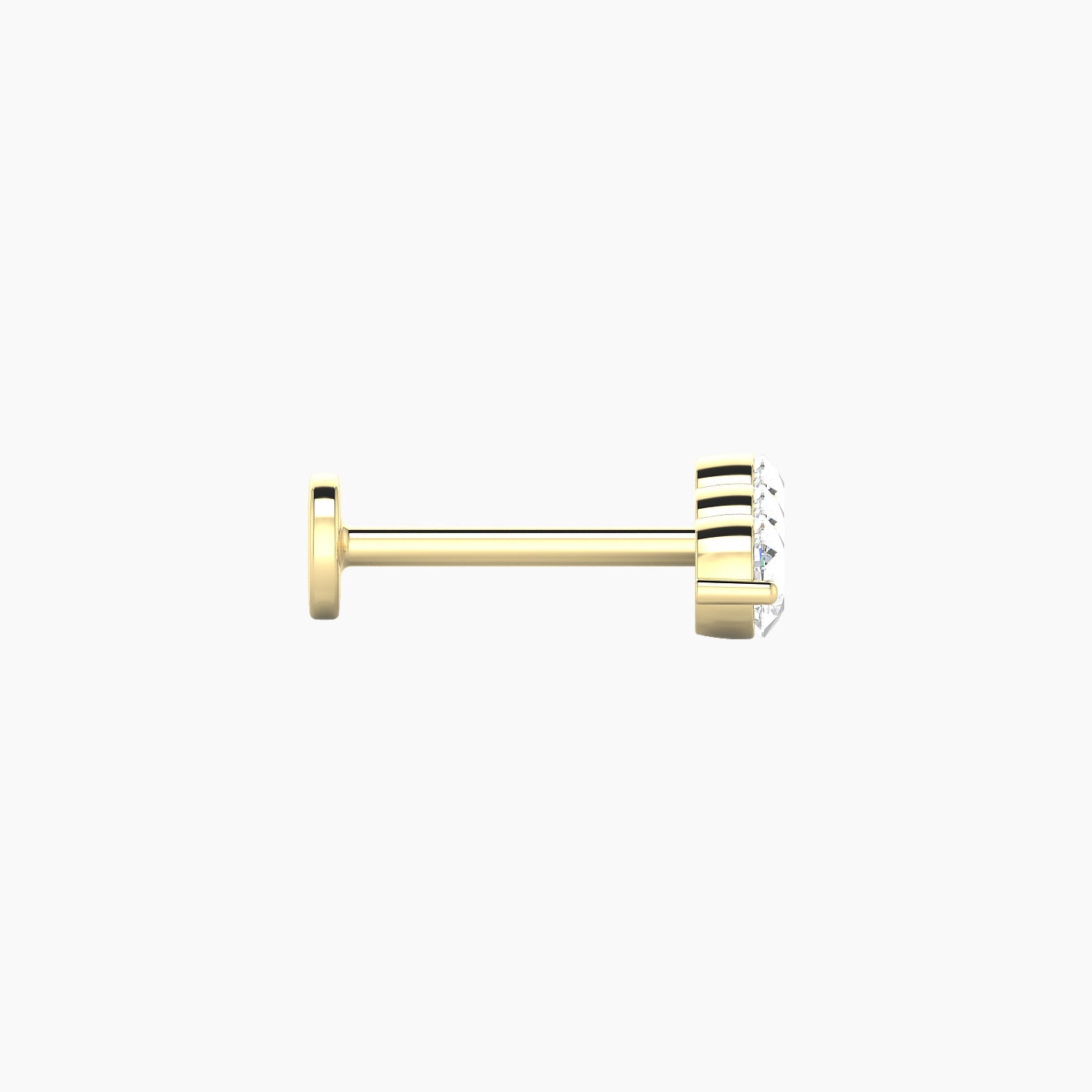 Ma'at | 18k Yellow Gold 10 mm 8 mm Trilogy Diamond Piercing