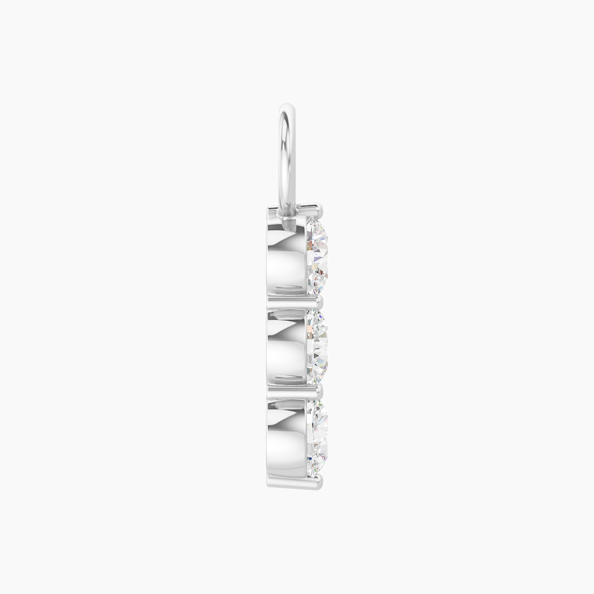 Ma'at | 18k White Gold 10 mm Trilogy Diamond Charm
