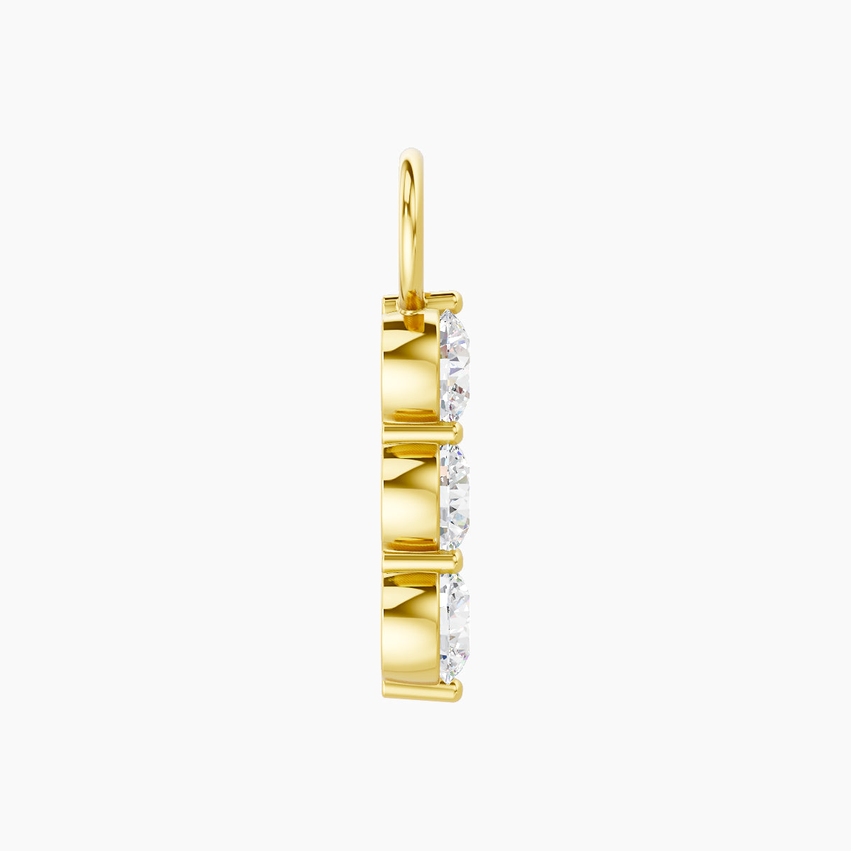 Ma'at | 18k Yellow Gold 10 mm Trilogy Diamond Charm