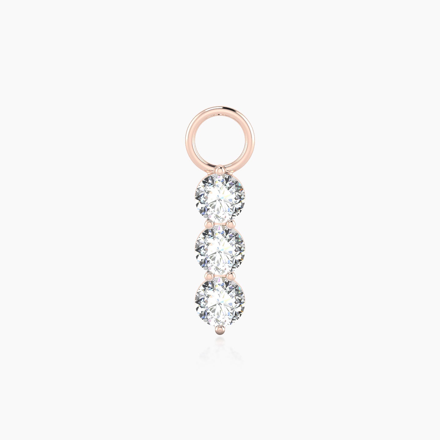 Ma'at | 18k Rose Gold 10 mm Trilogy Diamond Charm