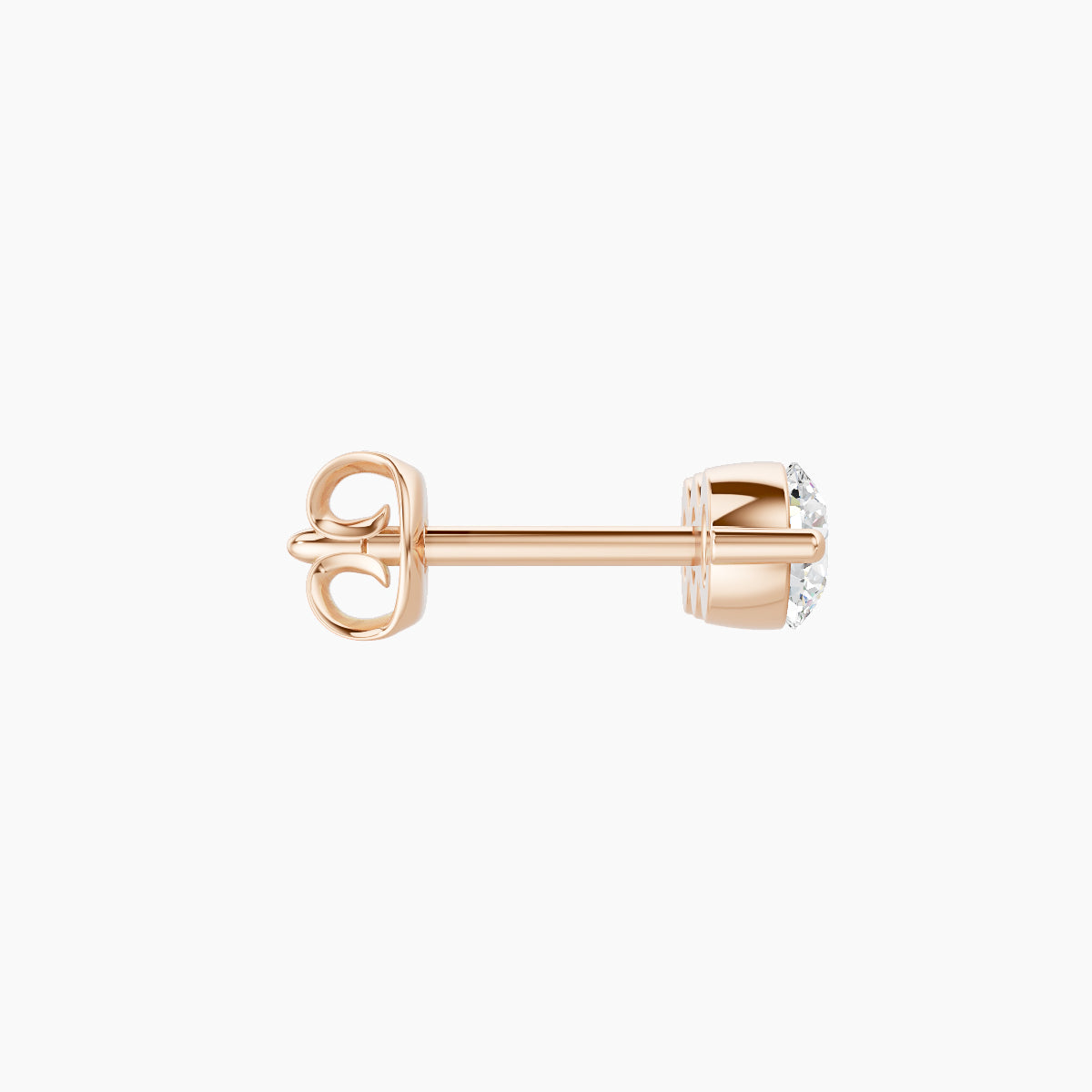 Ma'at | 18k Rose Gold 10 mm Trilogy Diamond Earring