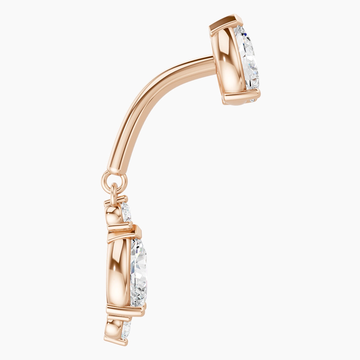 Maena | 18k Rose Gold 8 mm Diamond Rook Piercing