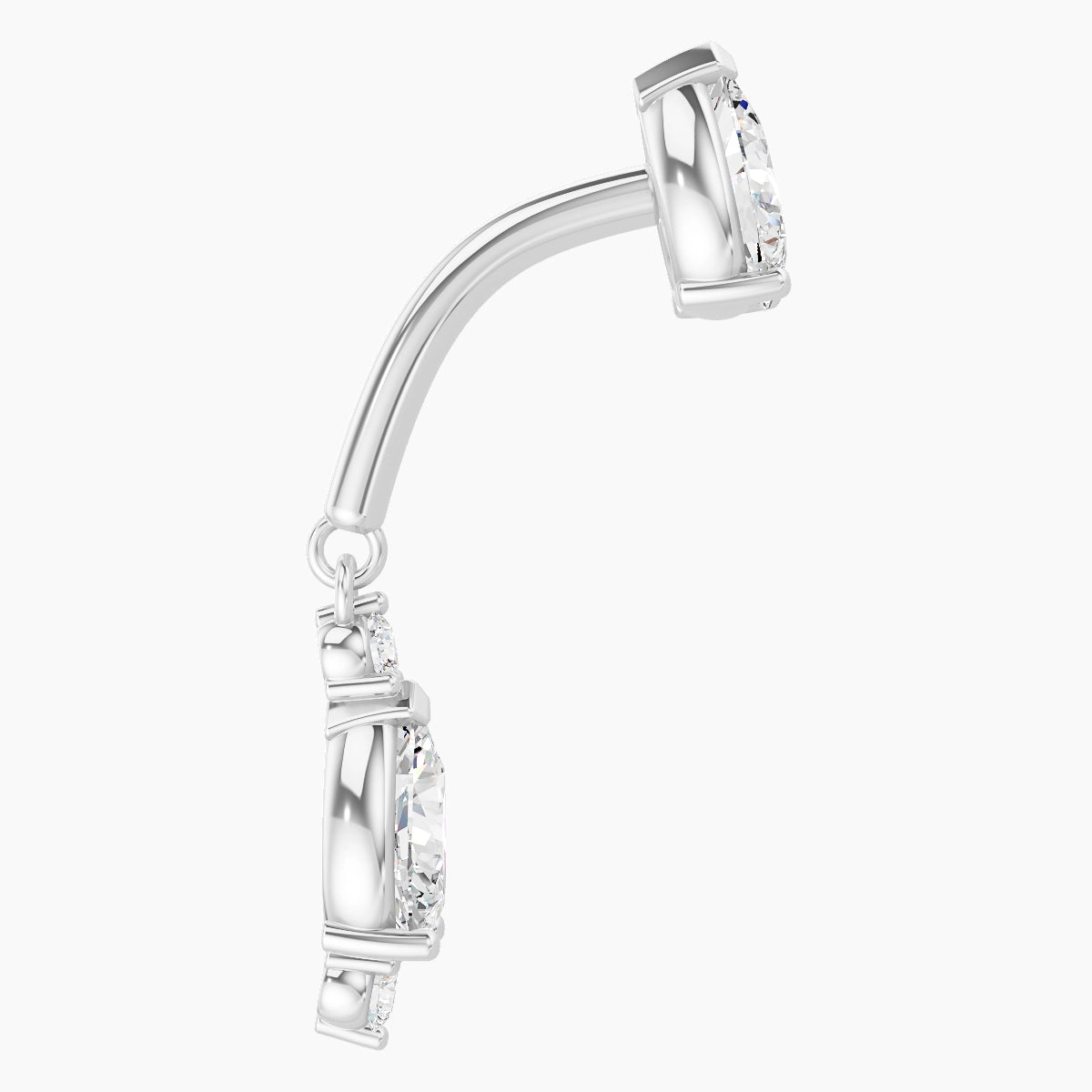 Maena | 18k White Gold 8 mm Diamond Rook Piercing