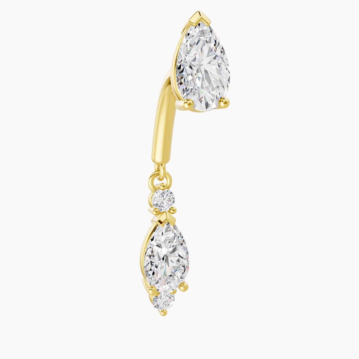 Maena | 18k Yellow Gold 8 mm Diamond Rook Piercing