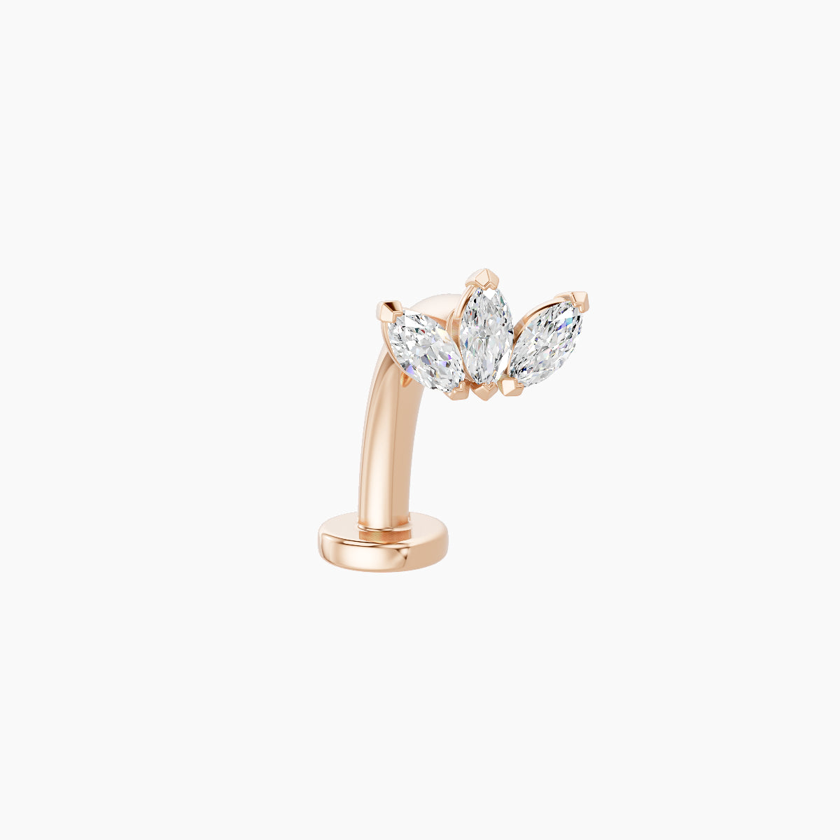 Maia | 18k Rose Gold 6 mm 10 mm Lotus Diamond Floating Navel Piercing