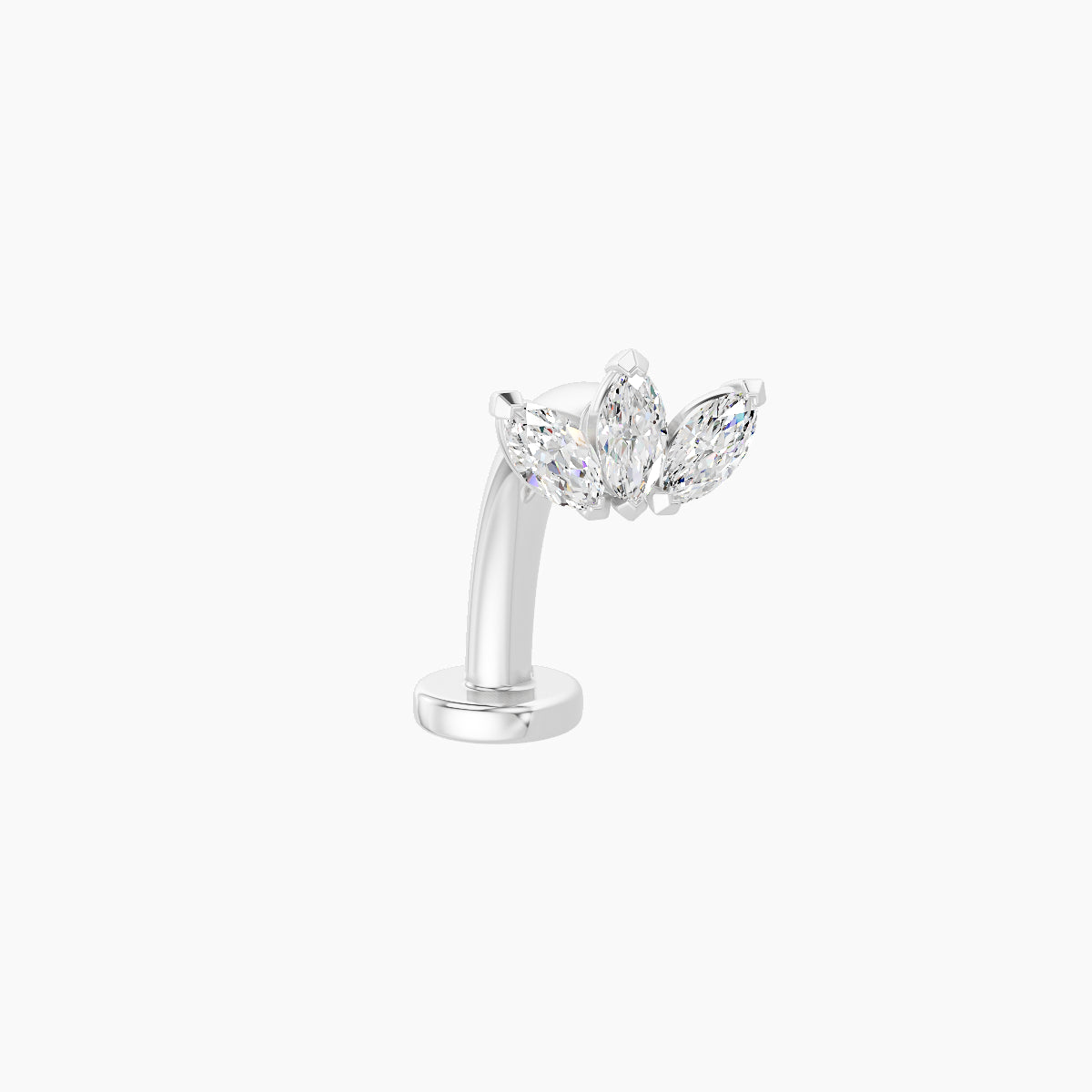 Maia | 18k White Gold 6 mm 10 mm Lotus Diamond Floating Navel Piercing