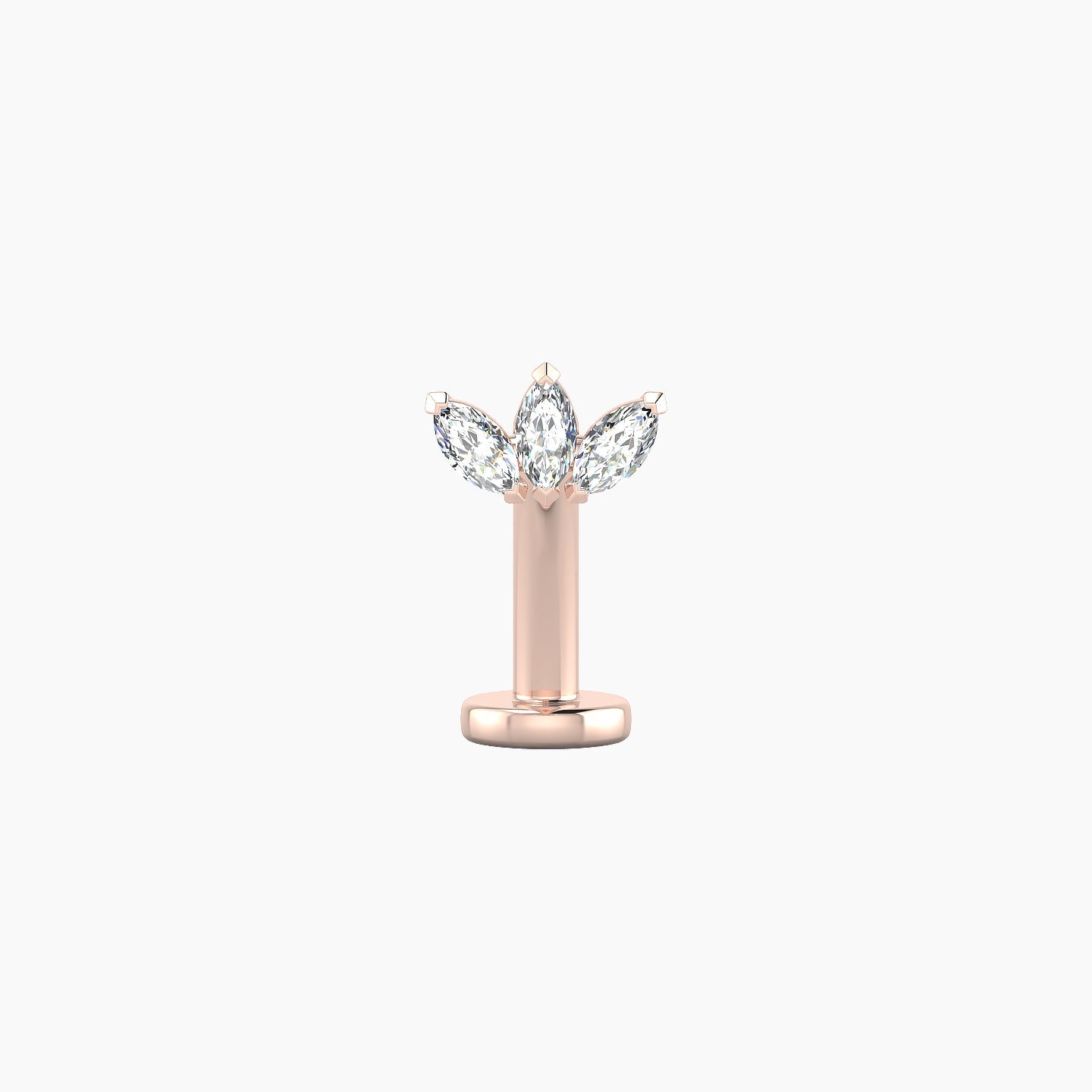 Maia | 18k Rose Gold 6 mm 10 mm Lotus Diamond Floating Navel Piercing