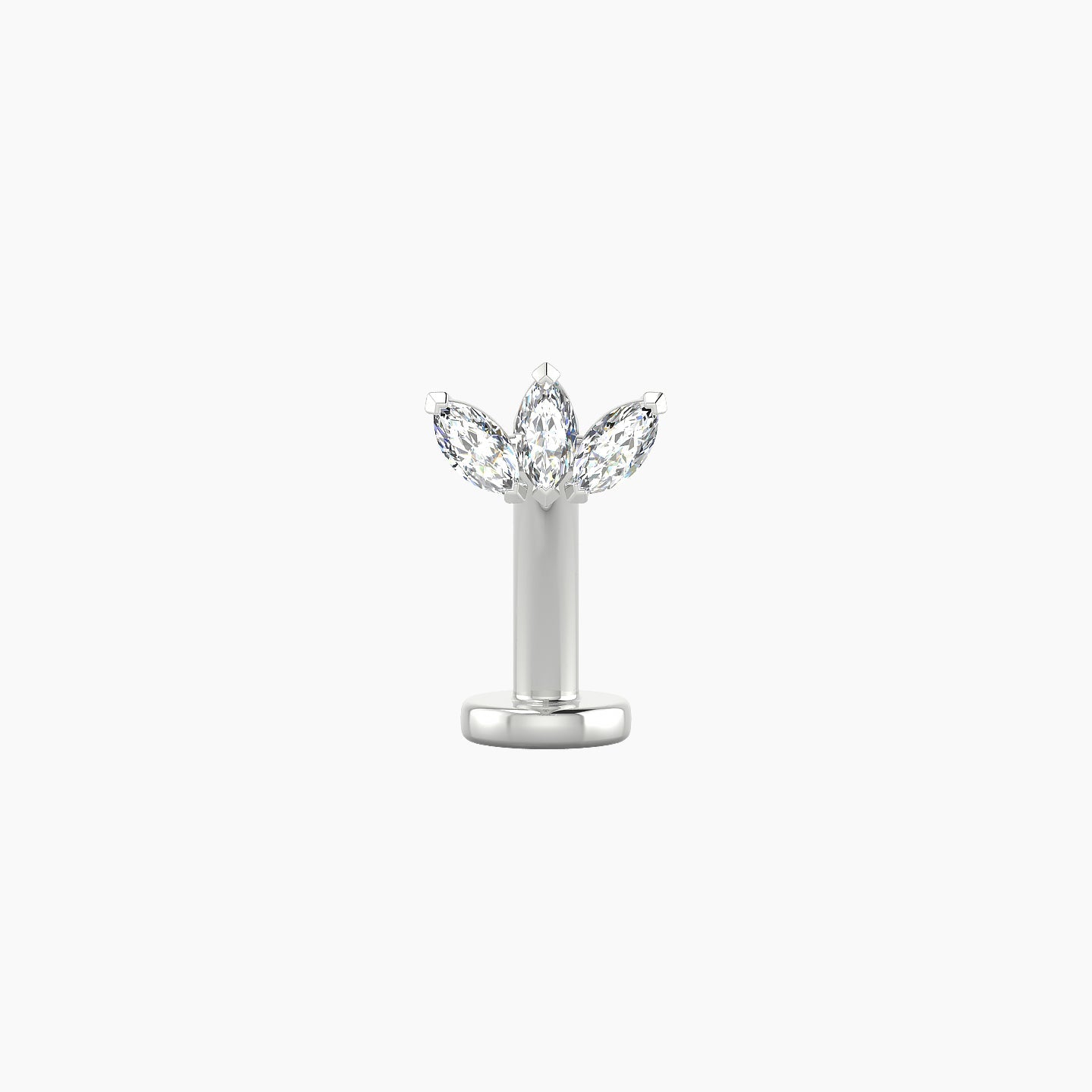 Maia | 18k White Gold 6 mm 10 mm Lotus Diamond Floating Navel Piercing