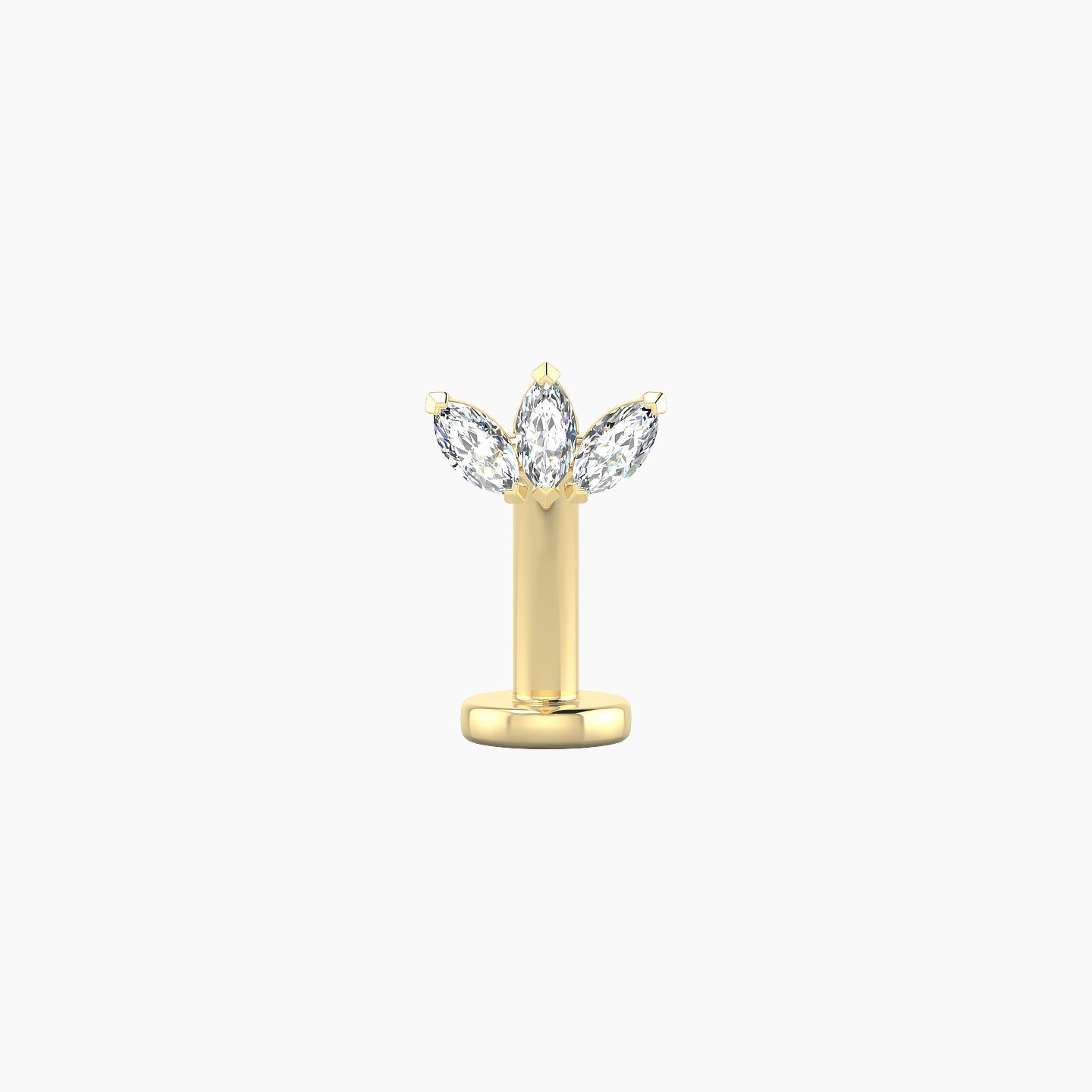 Maia | 18k Yellow Gold 6 mm 10 mm Lotus Diamond Floating Navel Piercing