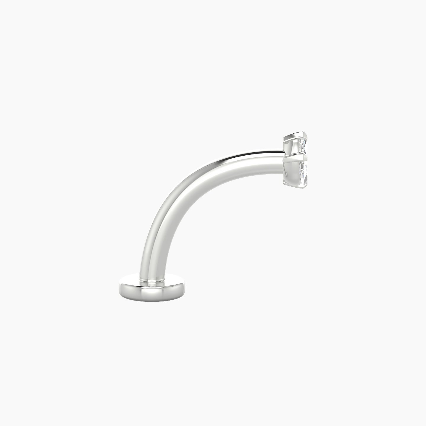 Maia | 18k White Gold 6 mm 10 mm Lotus Diamond Floating Navel Piercing