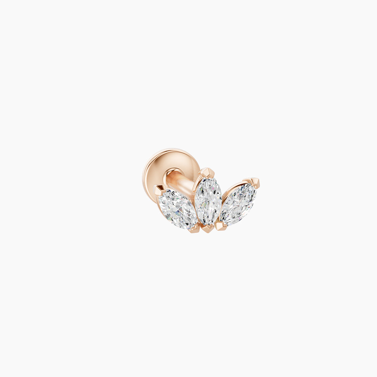 Maia | 18k Rose Gold 6 mm 5 mm Lotus Diamond Nose Piercing