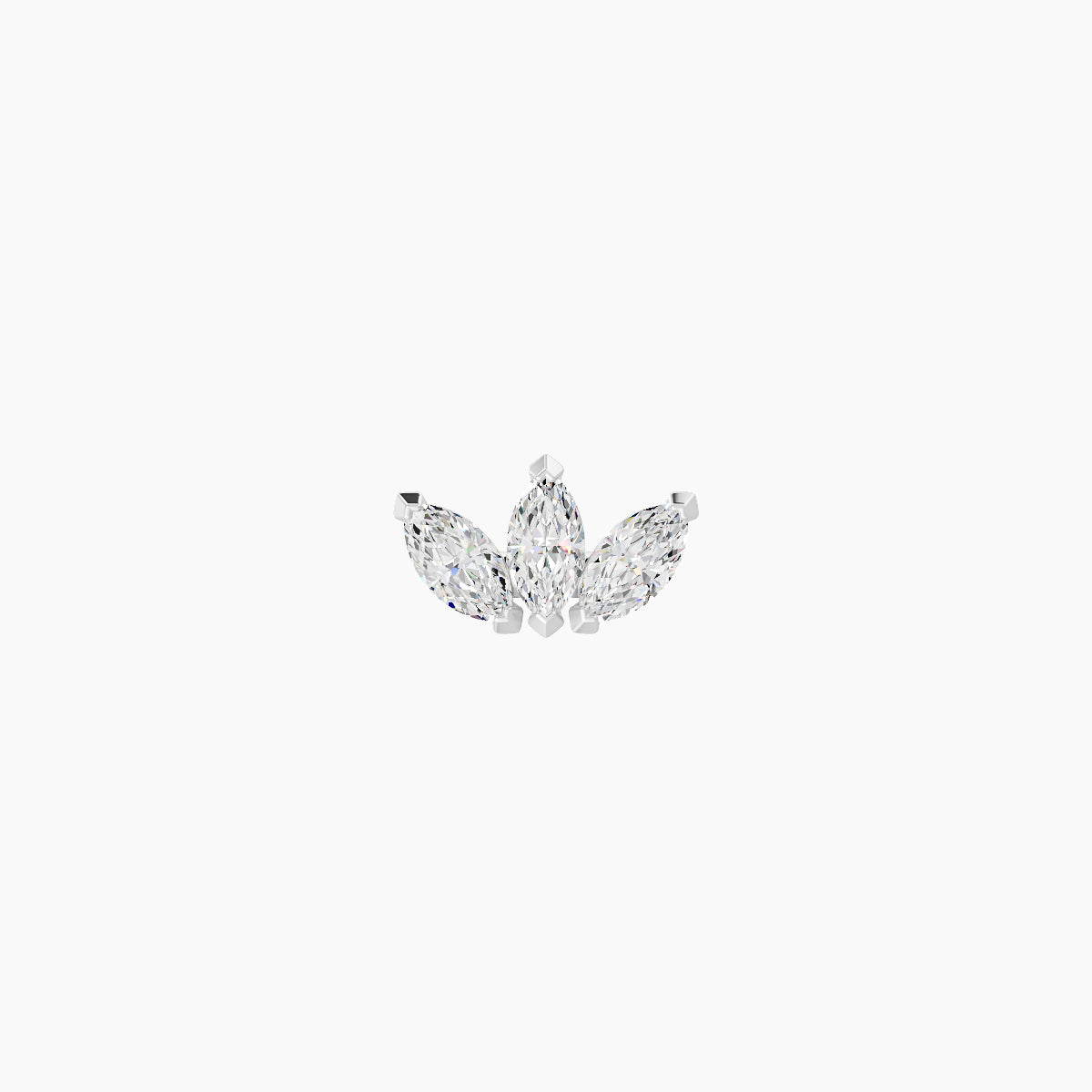 Maia | 18k White Gold 6 mm 5 mm Lotus Diamond Nose Piercing